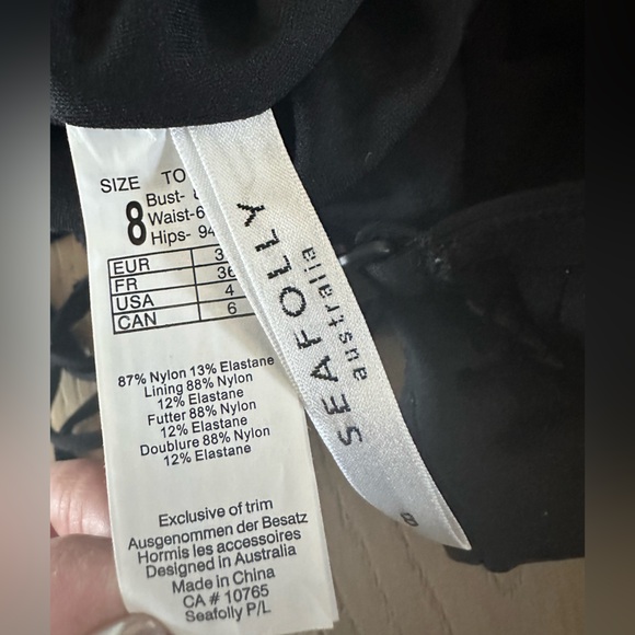 SEAFOLLY - womans black one piece swimsuit - Picture 3 of 6